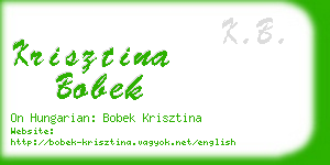 krisztina bobek business card